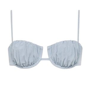 Montce Swim Petal Bikini Top – Light Denim (Size Medium, NWT)